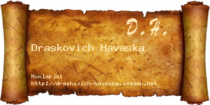 Draskovich Havaska névjegykártya